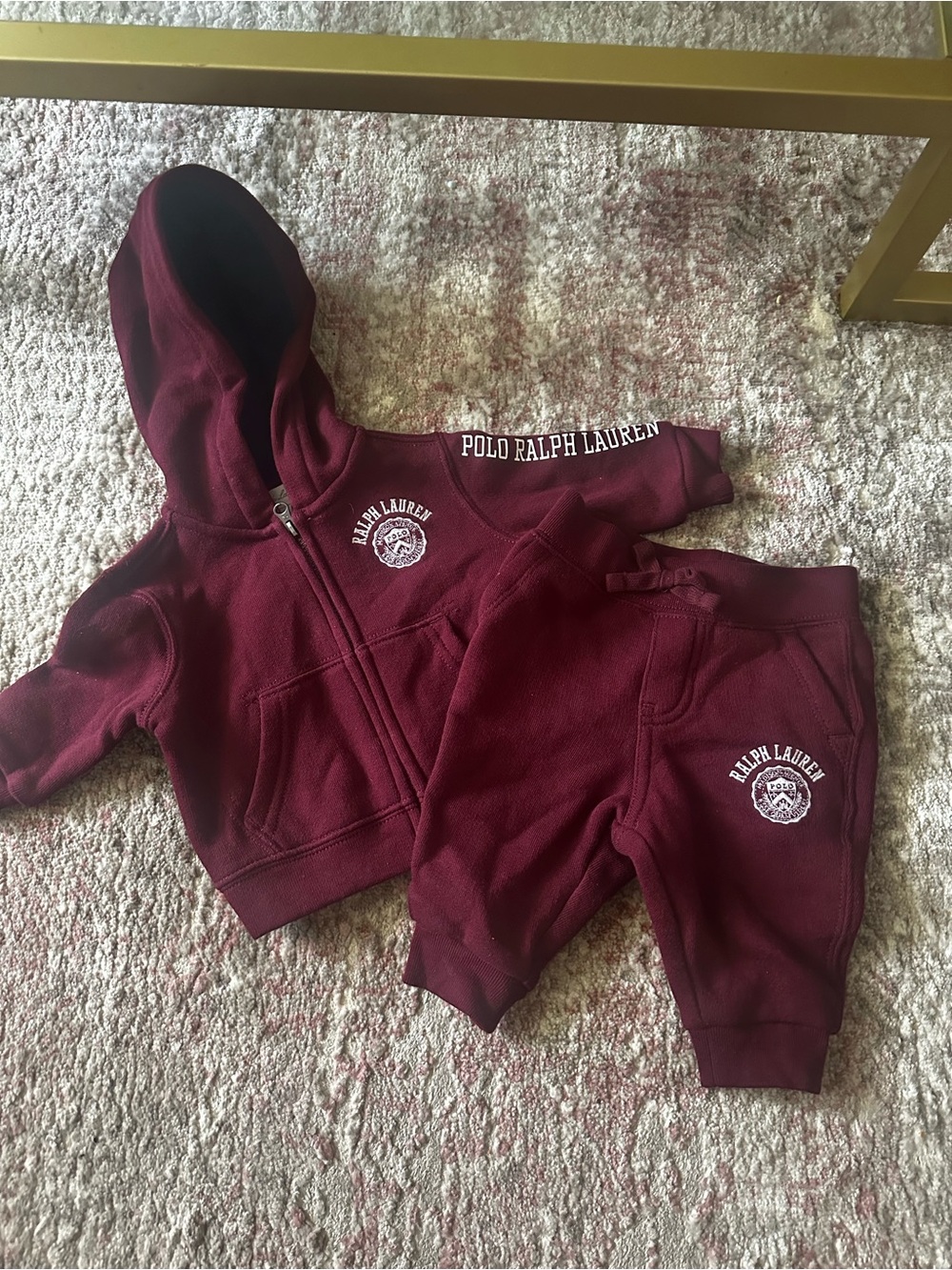 Polo by Ralph Lauren Kids Maroon Hoodie & Jogger Set